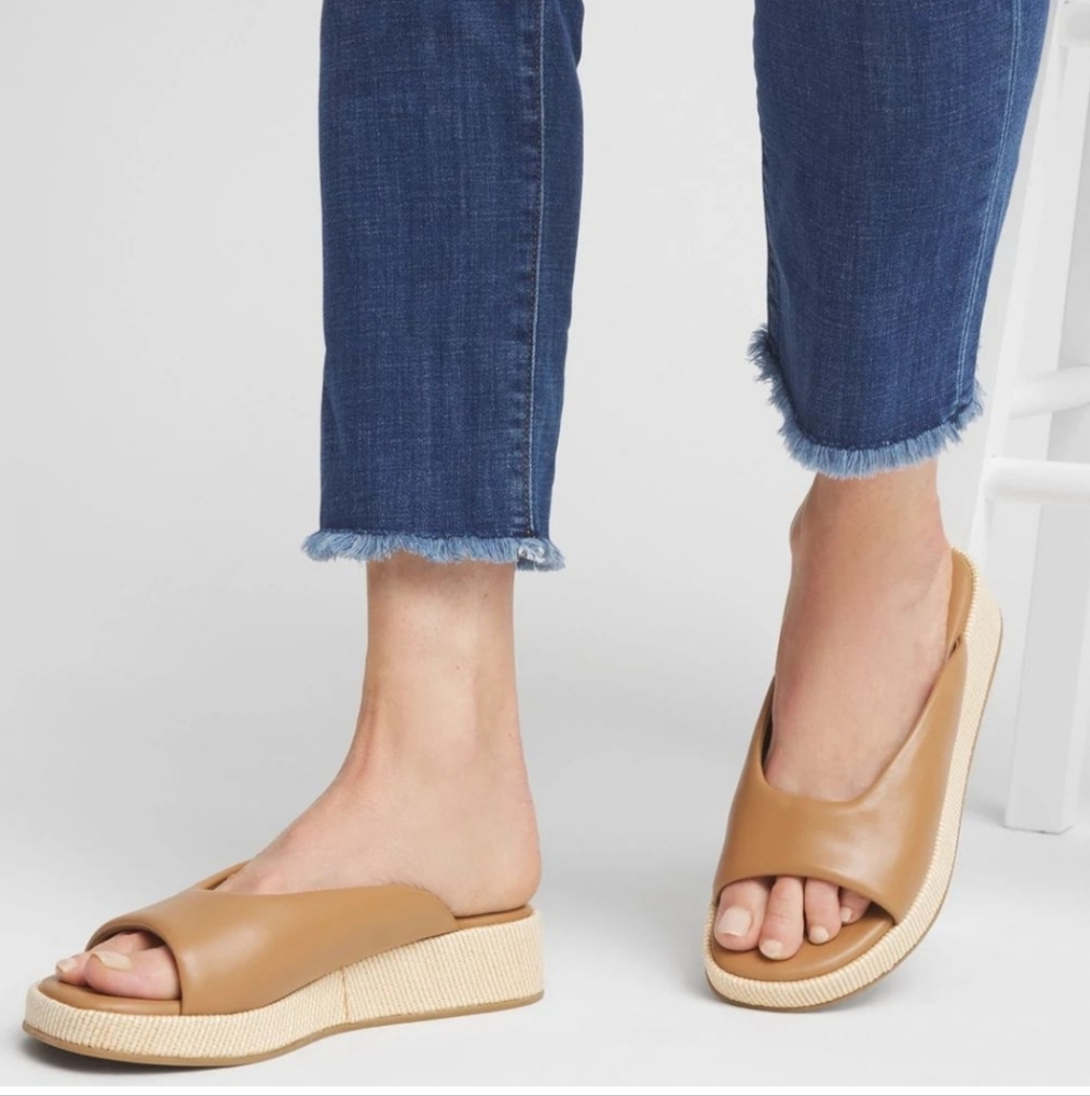 Chico's Brown Cognac Wedge Mules - Picture 4 of 4